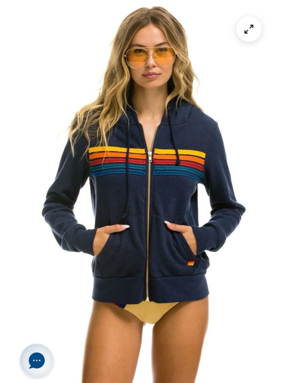 Aviator Nation 5-Stripe Navy Hoodie